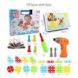 Kids Screwing Blocks Toys Assembly