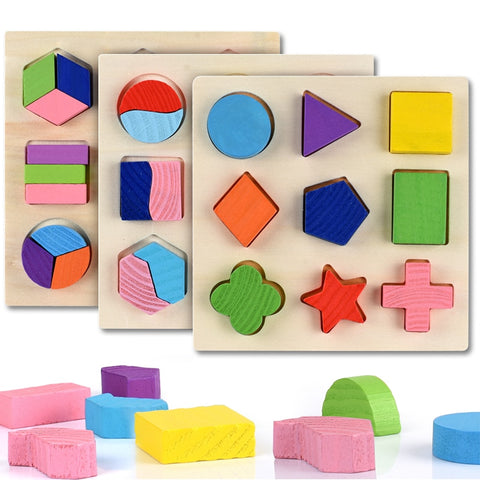Wooden Geometric Shapes Montessori Puzzle