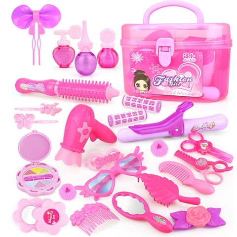 Pretend Play Kid Make Up Toys Pink Makeup Set